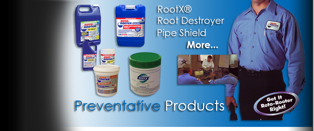 RootX, Root Destroyer, Pipe Shield products for preventative maintenance of sewer & drain lines